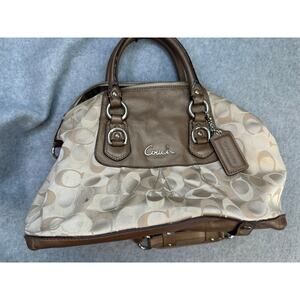 Coach Signature Colette Satchel Sateen Canvas/Leather Y2K Grunge Minimalist Boho